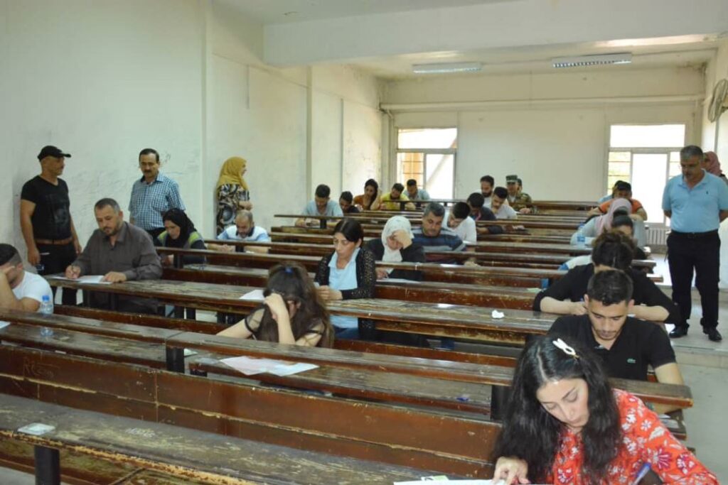 Début des examens du deuxième semestre de l’enseignement ouvert à l’Université Al Baath. Environ /45/ mille étudiants se présentent aux examens.